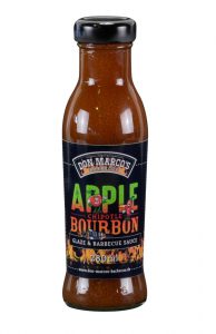 Apple Chipotle Bourbon Glaze & Barbecue Sauce, in Glasflasche