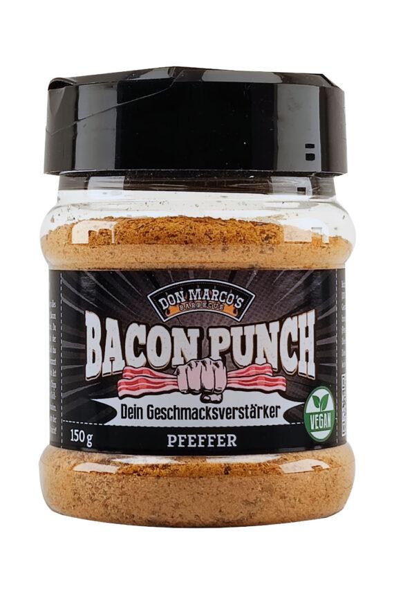 Bacon Punch Pfeffer in PET Dose vor weißem Hintergrund
