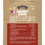 Cherry Bomb Probierportion im braunen Kraftpapier mit Barriereschutz, Etikett mit Vorstellungstext und Nährwertangaben, Don Marco's Barbecue Logo mittig oben